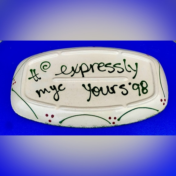 1998 Vintage Expressly Yours Green Sponge Trim Snowman Plate & Mug Set - Picture 11 of 12